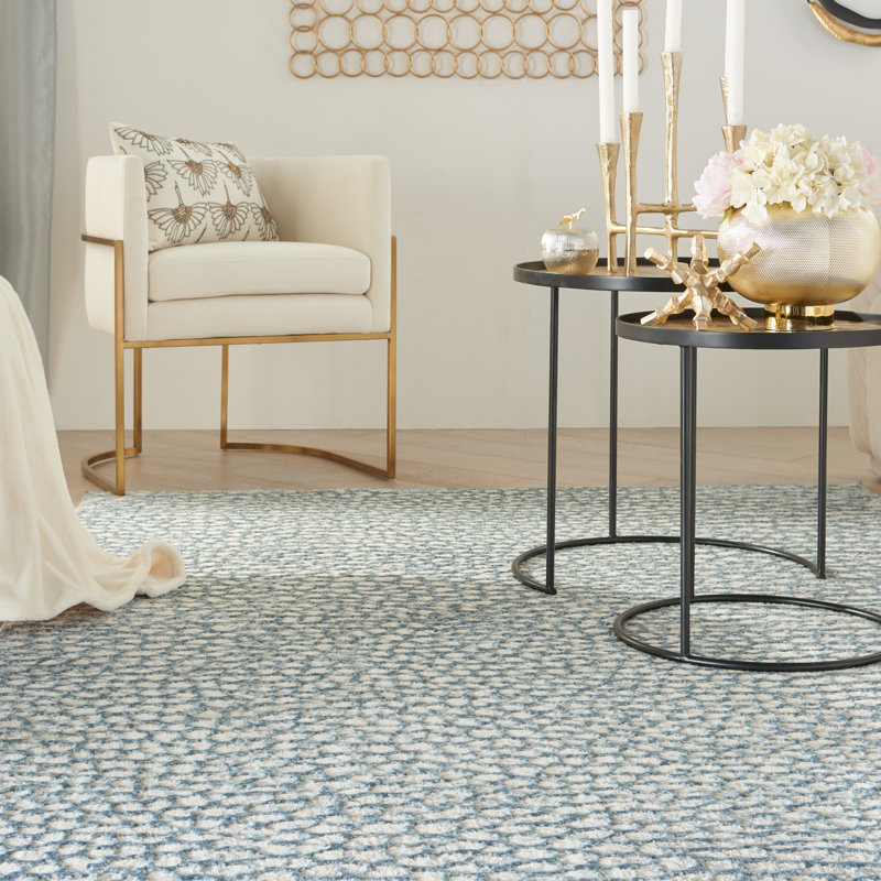 InspireMeHomeDécor Joli Machine Woven / Power Loomed Ivory/Blue/Beige